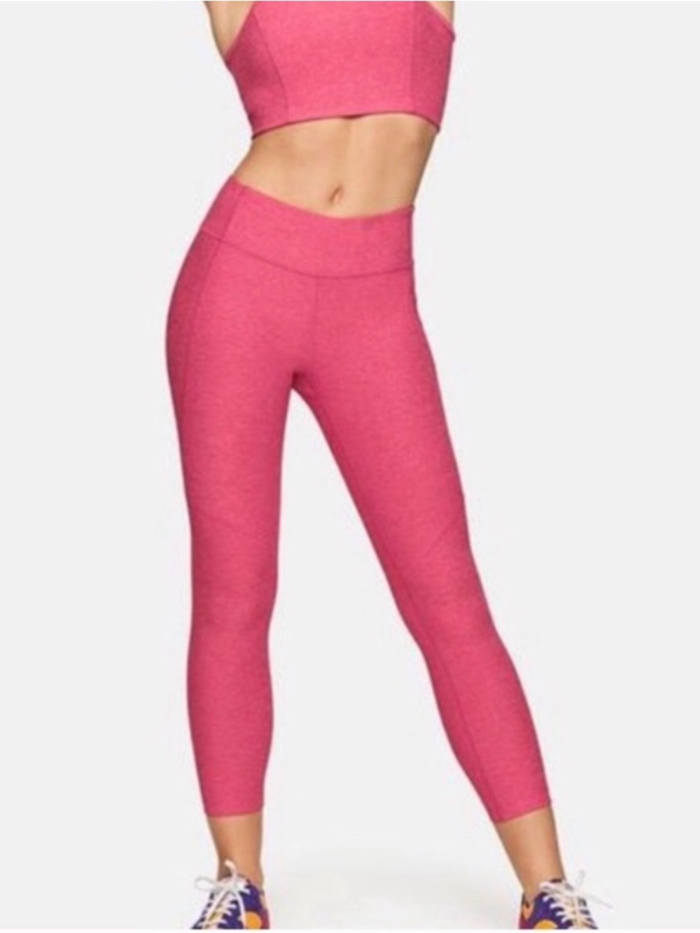 EUC Outdoor Voices Warm-up Crop leggings flamingo pink size S